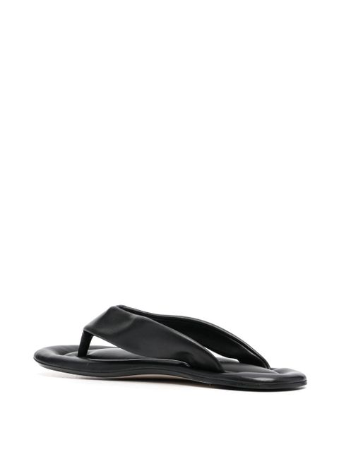 BY FAR Dasha leather flip flops - Black