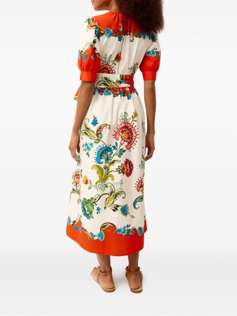 Marie Oliver Rita floral wrap dress - White
