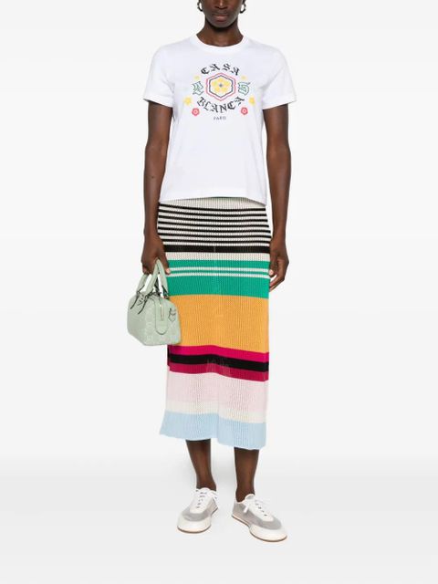 Casablanca floral-print cotton T-shirt - White