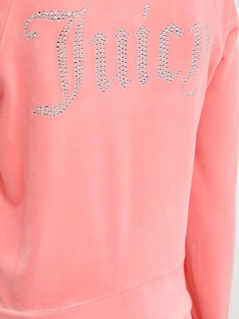 Juicy Couture bluza damska kolor pomarańczowy z kapturem z aplikacją JCWA122001