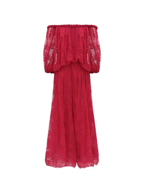 ZIMMERMANN Luna braided lace maxi dress - Red - zdjęcie produktu nr 1