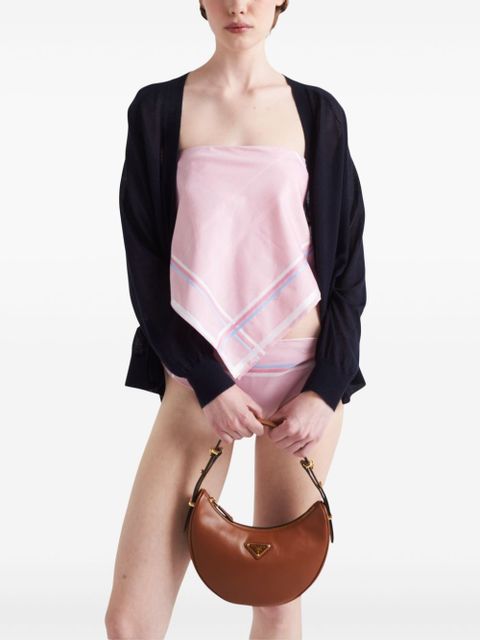 Prada check-print cotton bandana top - Pink - zdjęcie produktu nr 2