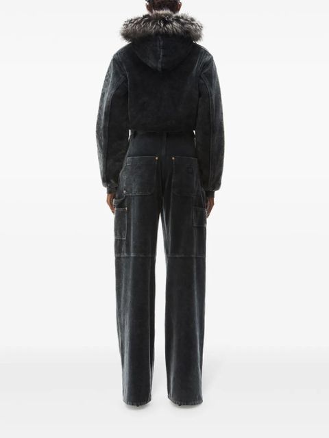 Alexander Wang velour high-waisted trousers - Black - zdjęcie produktu nr 2