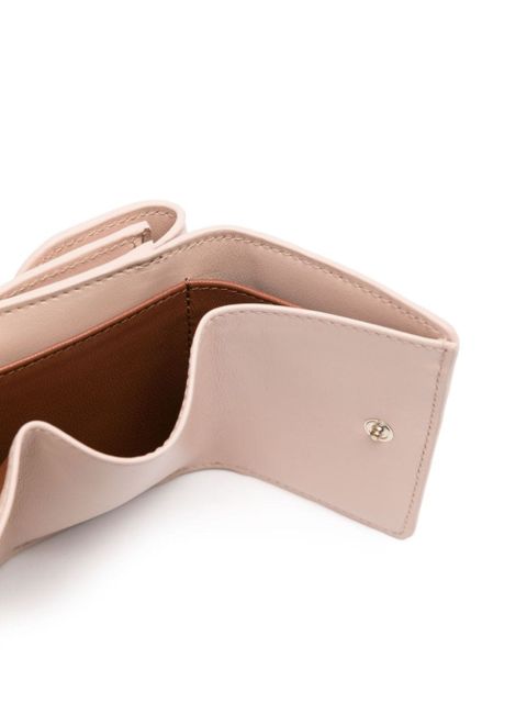 Chloé embroidered-logo leather wallet - Pink