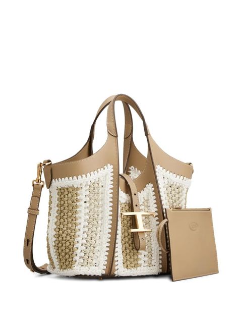Tod's crochet-detail T-buckle tote bag - Neutrals - zdjęcie produktu nr 2