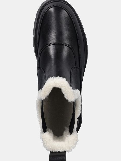 HUGO sztyblety Kris damskie kolor czarny na platformie lekko ocieplone 50548203