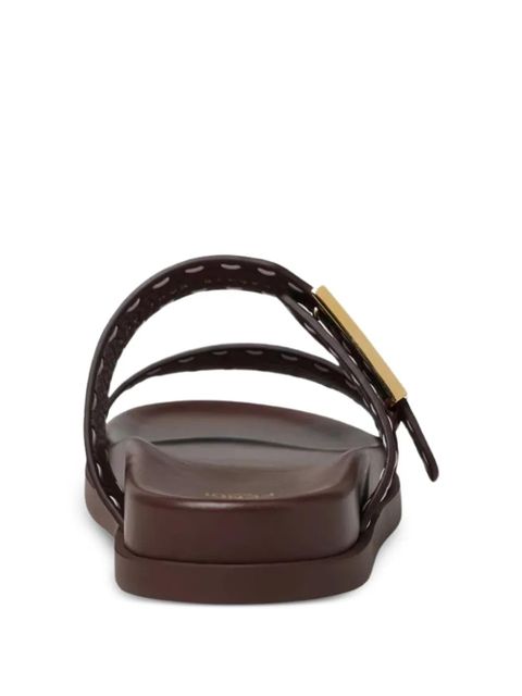 FENDI Feel buckle detail sandals - Brown