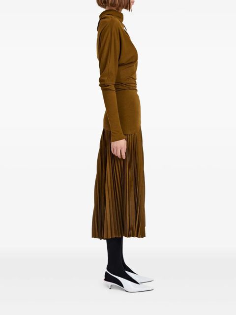 Proenza Schouler drapped-neck pleated top - Brown