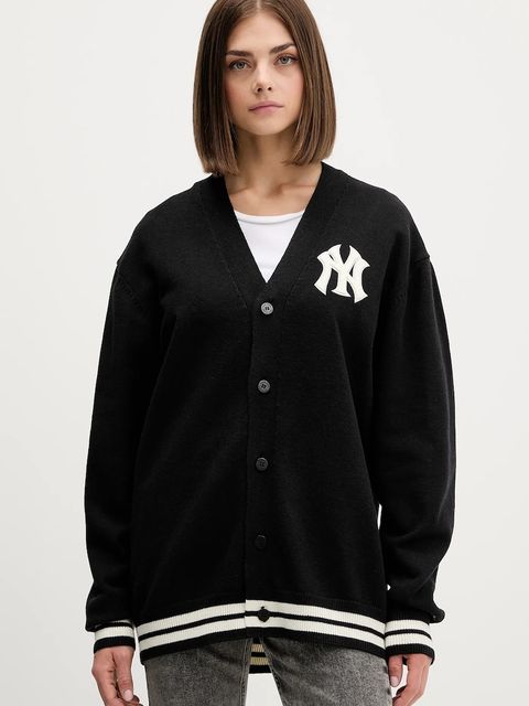 New Era kardigan z domieszką wełny kolor czarny 60684475