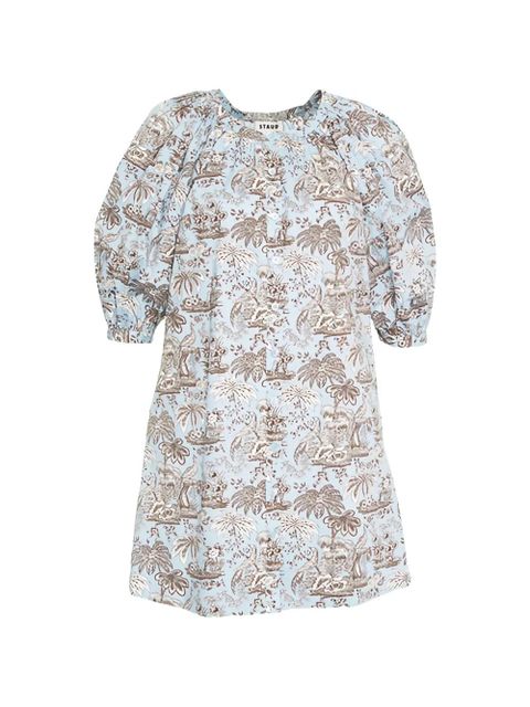 STAUD Vincent short-sleeve mini dress - Neutrals - zdjęcie produktu nr 1