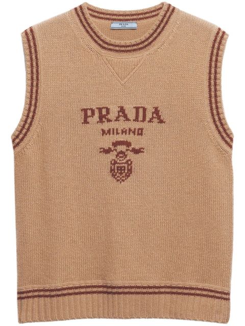 Prada Intarsia ribbed vest - Brown - zdjęcie produktu nr 1