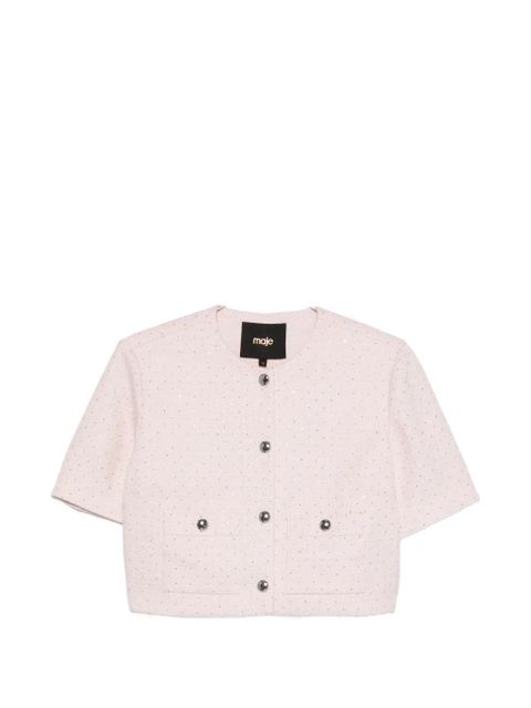 Maje sequin-embellished cropped jacket - Pink - zdjęcie produktu nr 1