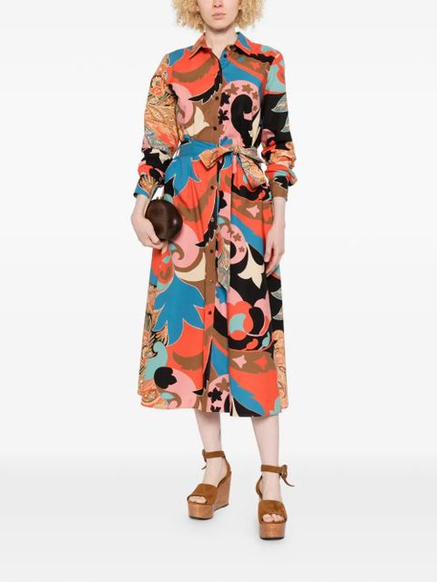 ETRO paisley-print belted shirt dress - Orange - zdjęcie produktu nr 2