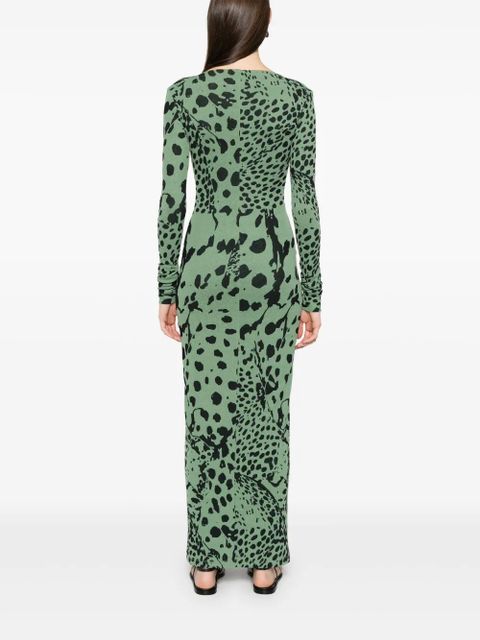 Nanushka leopard-print maxi dress - Green