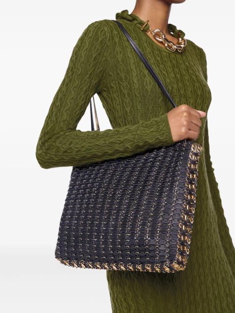 Rabanne 1969 Flip leather tote bag - M027 GOLD/BLACK - zdjęcie produktu nr 1