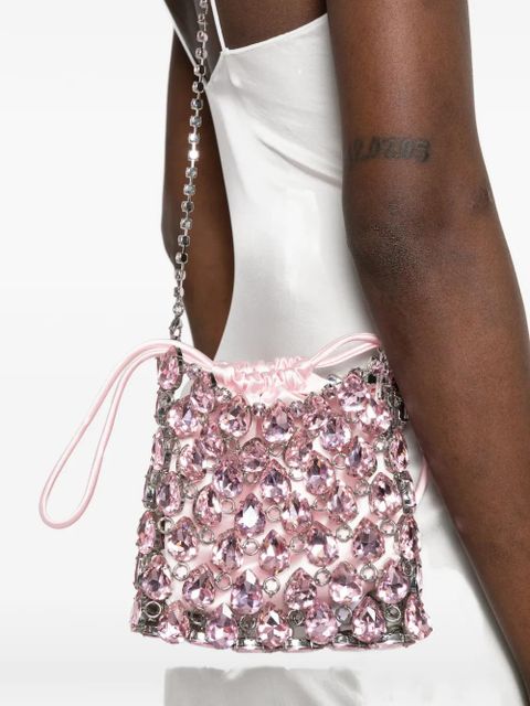 Self-Portrait mini crystal-embellished shoulder bag - Silver - zdjęcie produktu nr 2