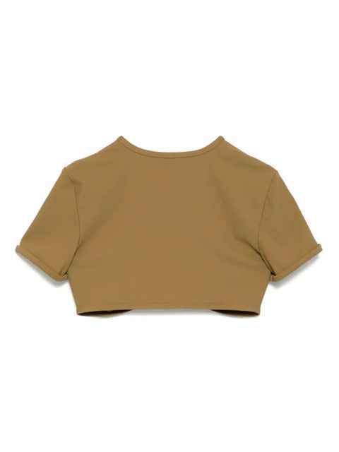 Christopher Esber Ruched Orbit Crop T-shirt - Brown - zdjęcie produktu nr 2