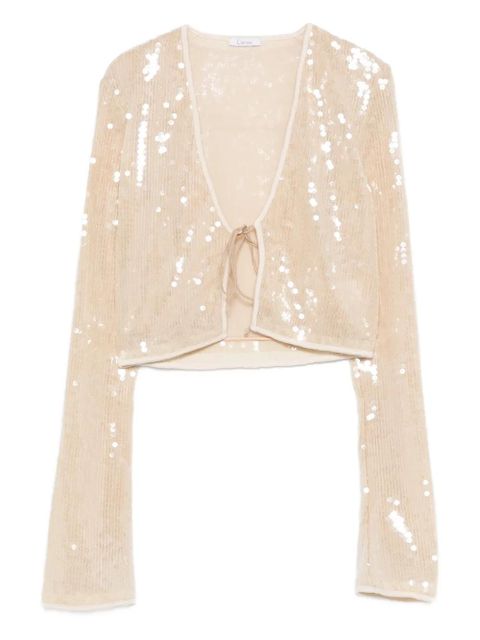 Oséree Marylin sequin tie top - Neutrals - zdjęcie produktu nr 1