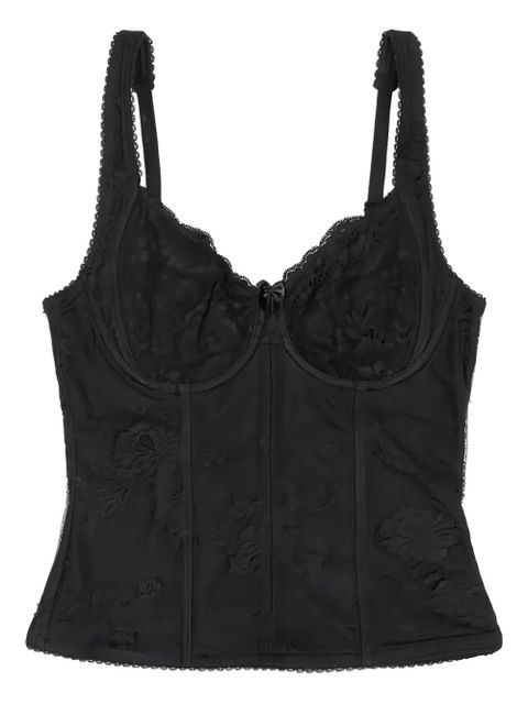 Balenciaga sweetheart-neck lace top - Black - zdjęcie produktu nr 1