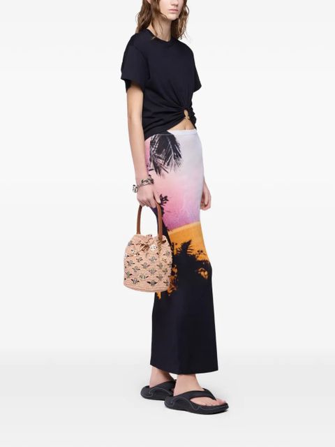 Rabanne medium crochet 1969 disc bucket bag - Pink