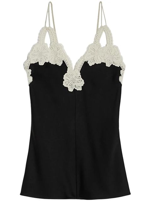 Jil Sander floral-embroidered top - Black - zdjęcie produktu nr 1