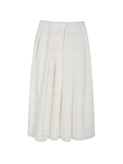 Faithfull the Brand embroidered midi skirt - White - zdjęcie produktu nr 1