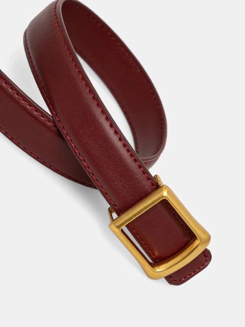 Answear.LAB pasek skórzany damski kolor czerwony