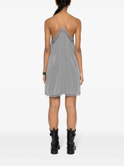 Zadig&Voltaire Ristyz rhinestone-embellished mini dress - Grey