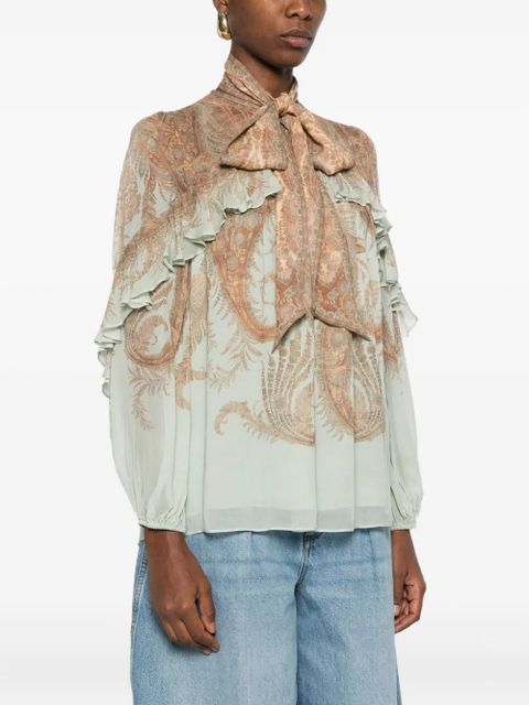 ZIMMERMANN paisley-print ruffled-detail blouse - Blue