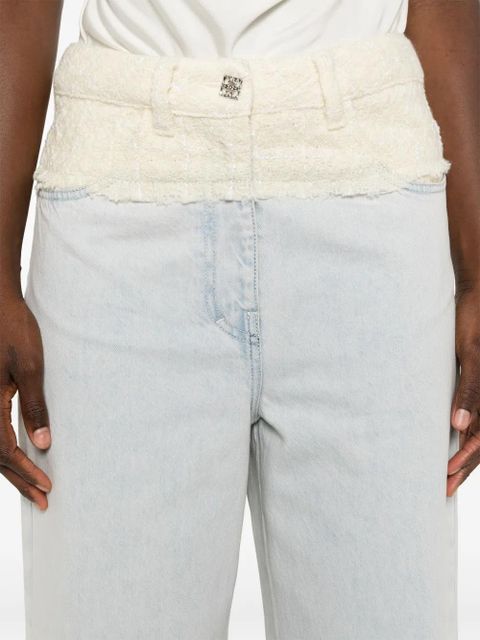 Givenchy 4G Liquid-button tweed-panel jeans - Blue