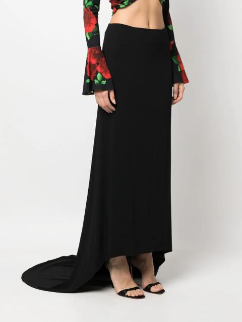 Magda Butrym floor-length asymmetric draped skirt - Black