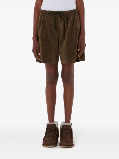 JW Anderson drawstring leather shorts - Green
