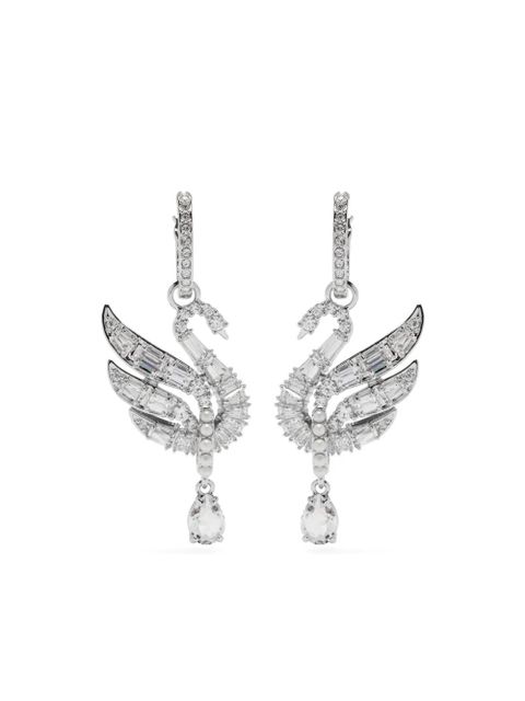 Swarovski Swan crystal earrings - Silver - zdjęcie produktu nr 1