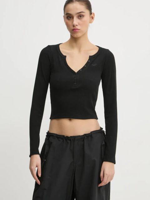 Hollister Co. longsleeve damski kolor czarny KI339-3684