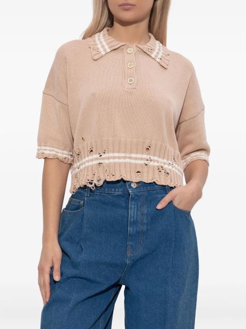 Marni knitted polo top - Pink