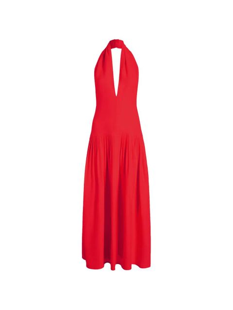 Proenza Schouler Tala V-neck georgette maxi dress - Red - zdjęcie produktu nr 1