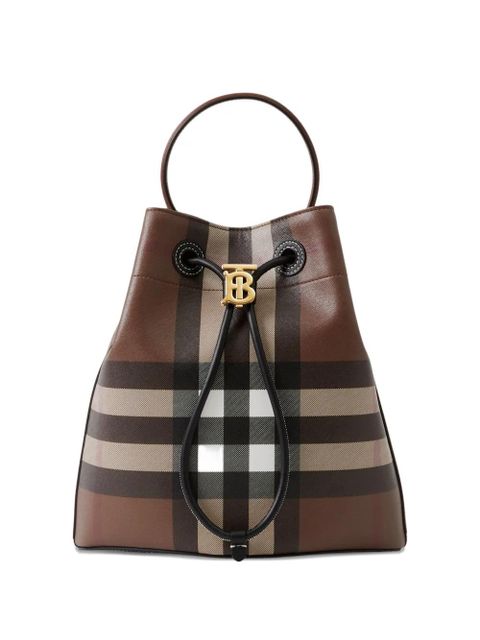 Burberry small checked bucket bag - Brown - zdjęcie produktu nr 1
