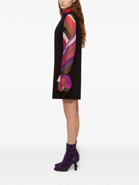 PUCCI contrast-sleeves mini dress - Black