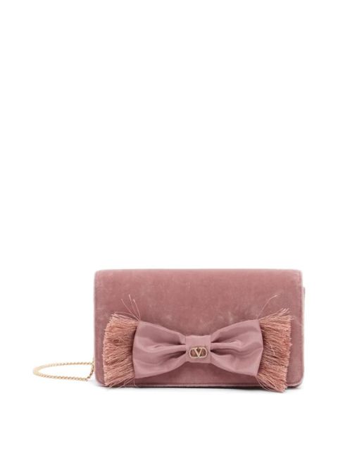 Valentino Garavani VLogo Signature bow-detail clutch bag - Pink - zdjęcie produktu nr 2