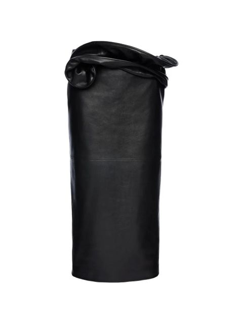 Magda Butrym flower-detail leather midi skirt - Black - zdjęcie produktu nr 1