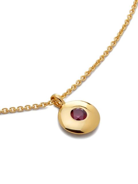 Monica Vinader crystal-embellishment round-pendant necklaces - Gold