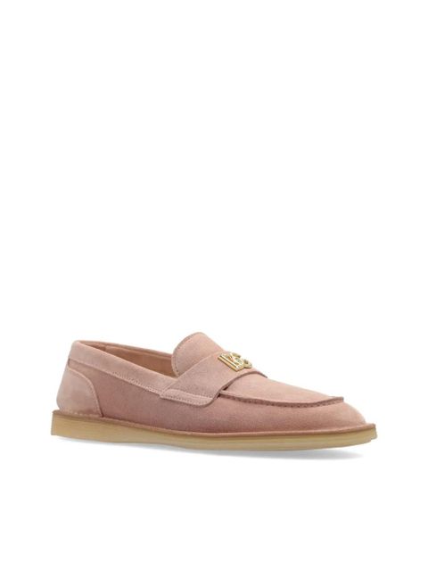 Dolce & Gabbana logo-lettering loafers - Pink