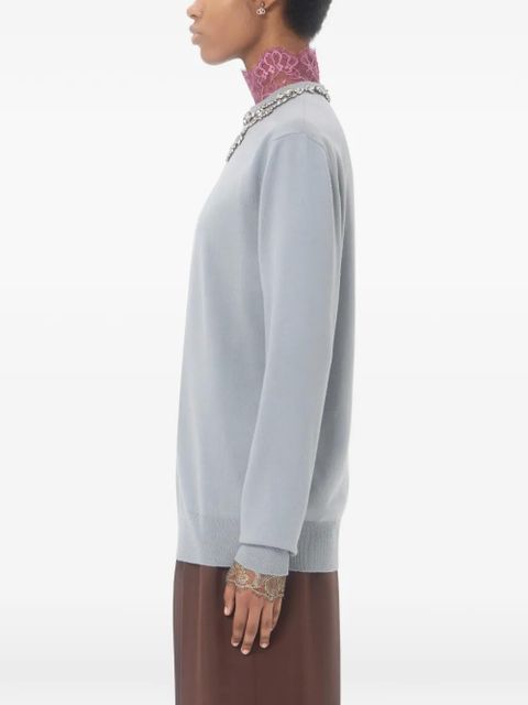 Valentino Garavani embroidered wool sweater - Grey