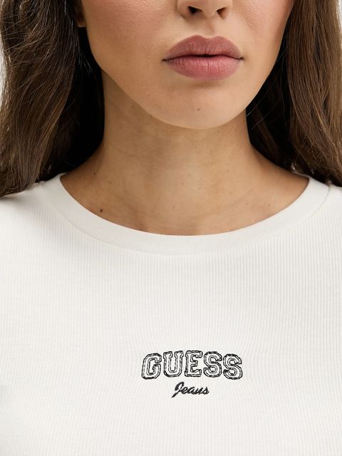 Guess Jeans longsleeve kolor beżowy W6RP22 KA0H1