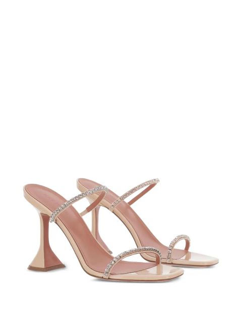 Amina Muaddi Gilda Slipper crystal-embellished sandals - Neutrals - zdjęcie produktu nr 2