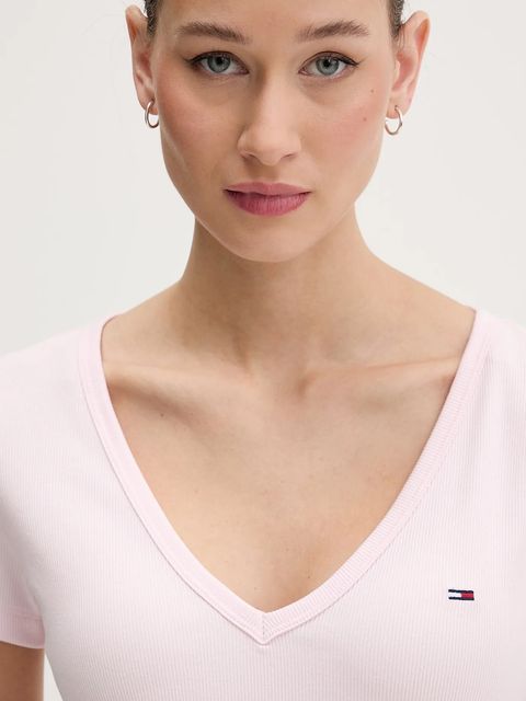 Tommy Jeans t-shirt damski kolor różowy DW0DW17385 - zdjęcie produktu nr 2