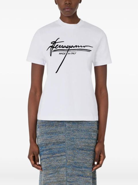 Ferragamo signature-detail T-shirt - White