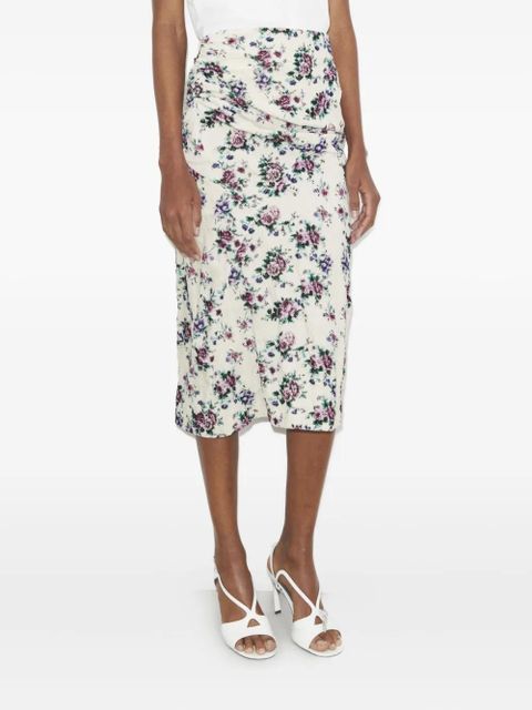 Tory Burch printed velvet midi skirt - Neutrals
