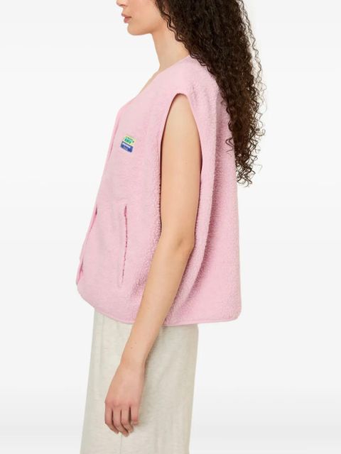 American Vintage Hoktown patch faux-shearling gilet - Pink