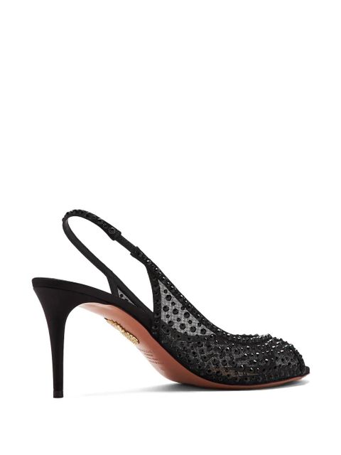 Aquazzura 75mm Crystal Lover sandals - Black - zdjęcie produktu nr 2